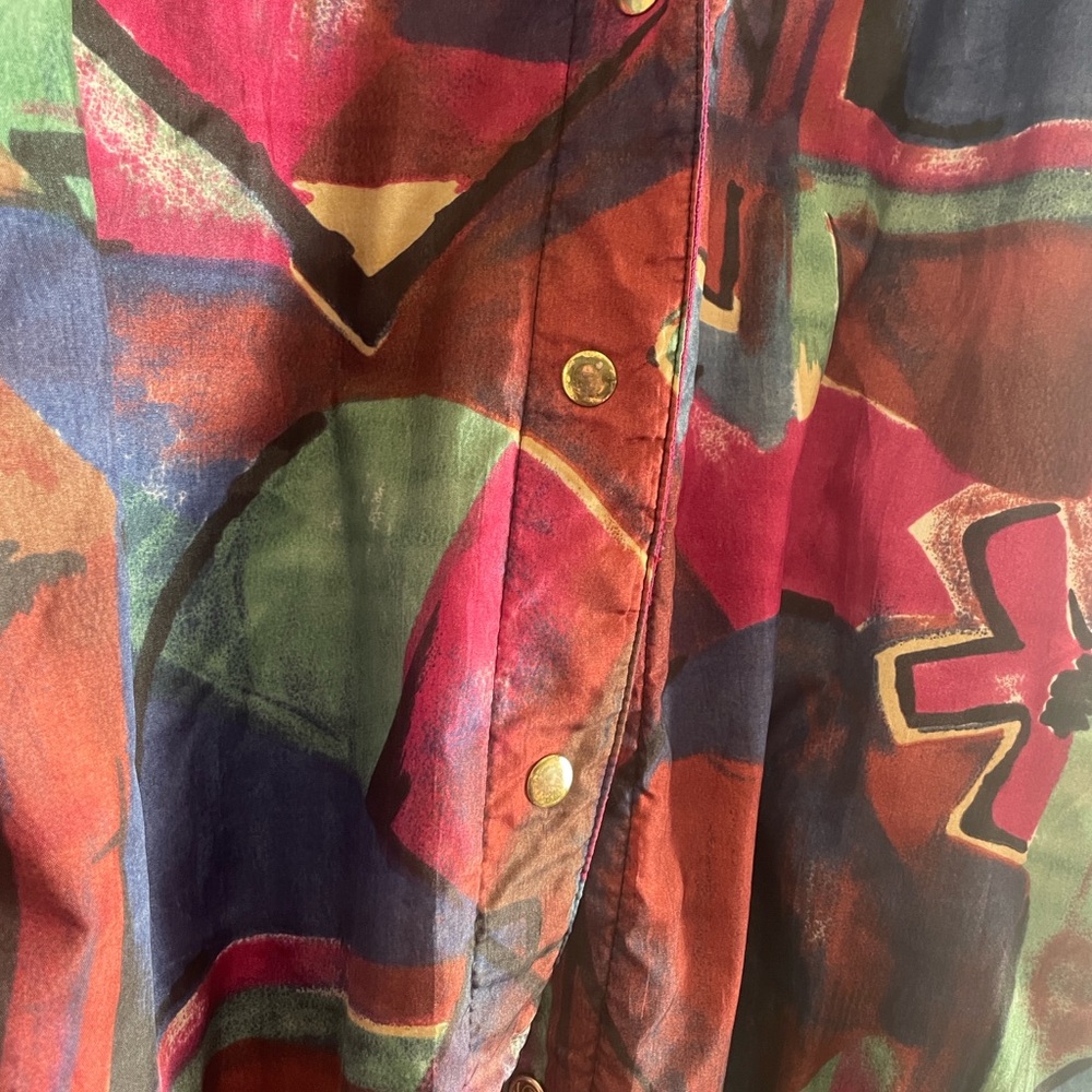 Vintage Reversible Snap Button Oversized Jacket F… - image 6